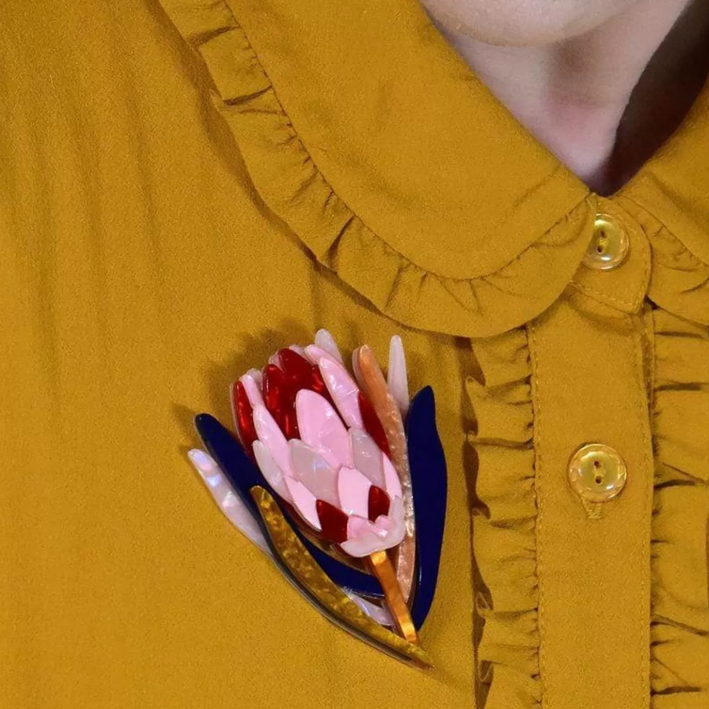 Erstwilder Cheer For Protea Brooch* Brooches