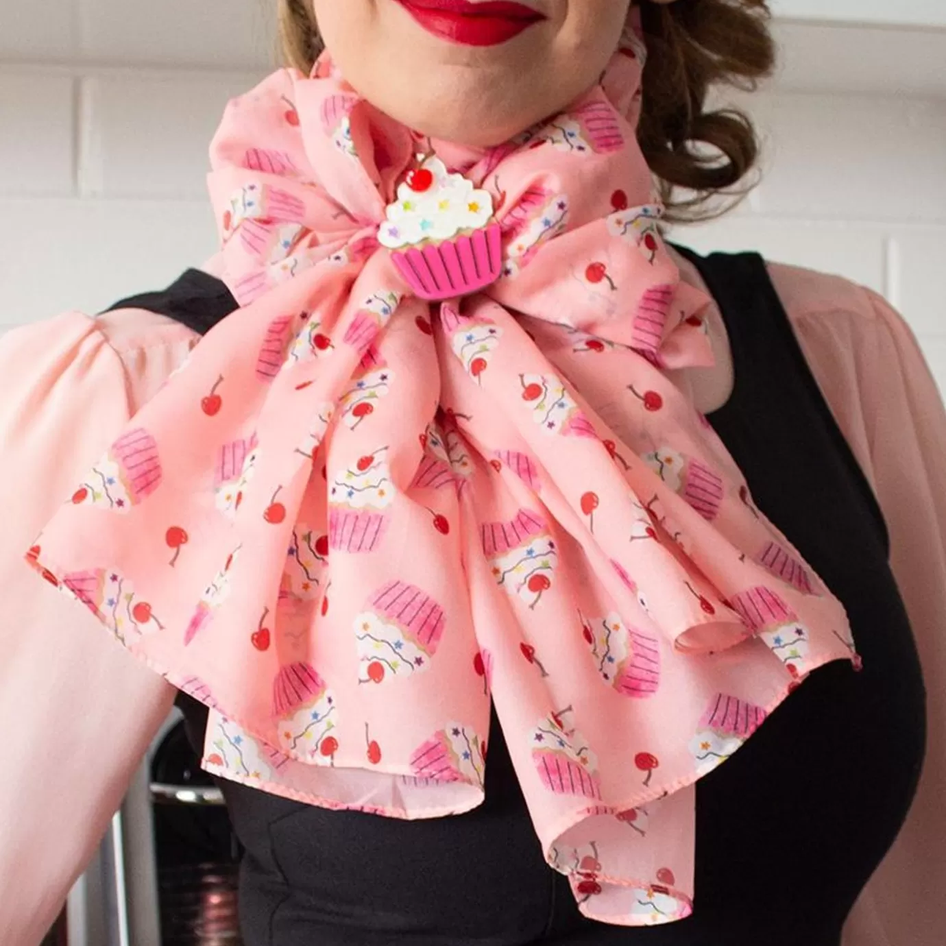 Erstwilder Cherry On Top Neck Scarf* Scarves