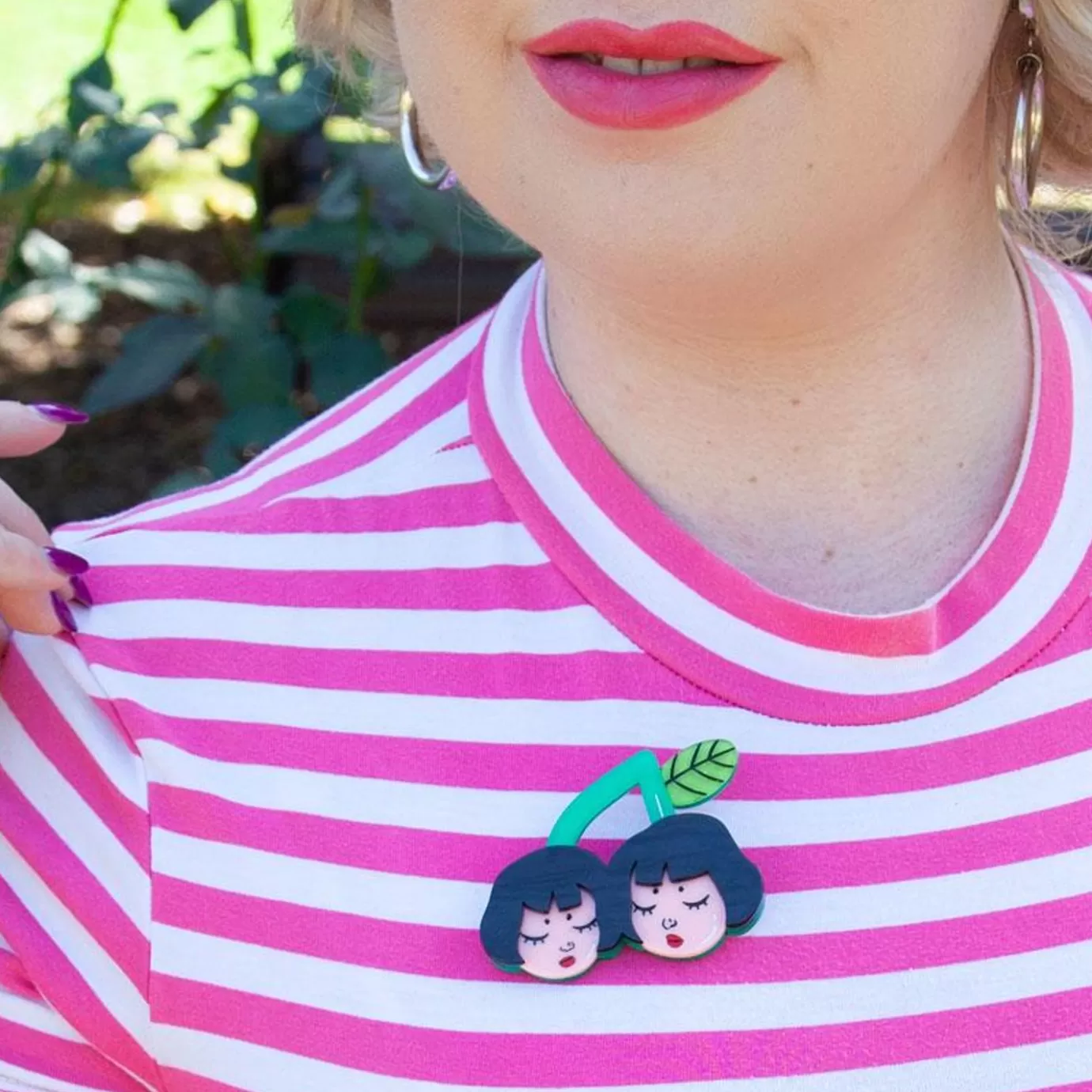 Erstwilder Cherry Twins Brooch* Brooches