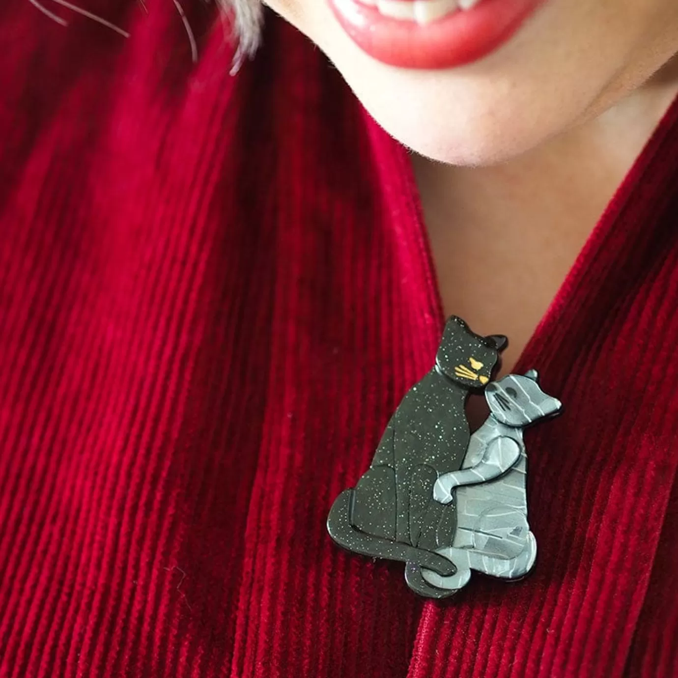 Erstwilder Feline Embrace Brooch* Brooches