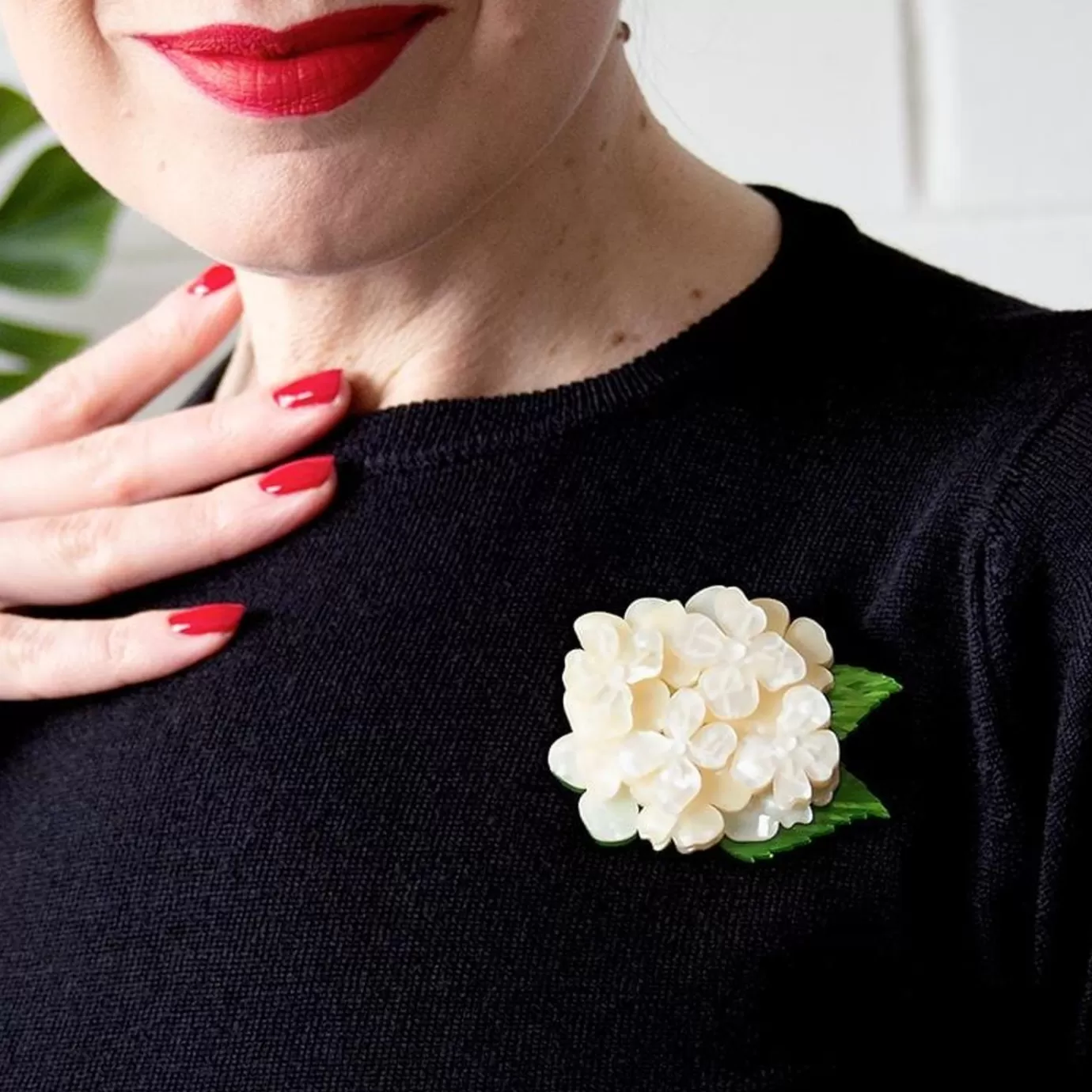Erstwilder Heartfelt Hydrangea Brooch* Brooches