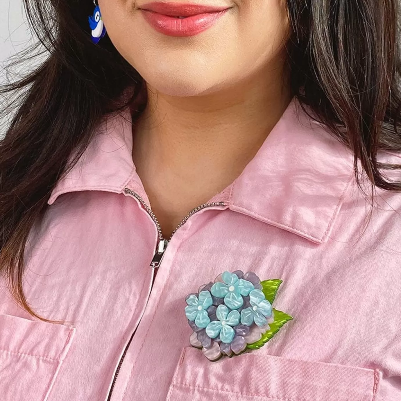 Erstwilder Heartfelt Hydrangea Brooch* Brooches