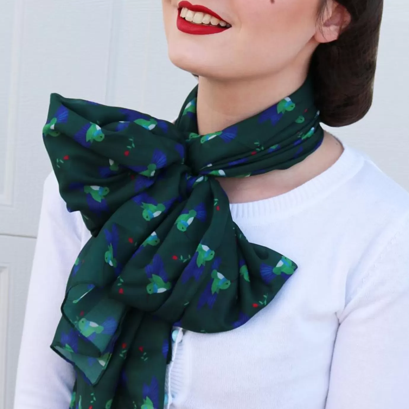 Erstwilder Hyacinth Hummingbird Large Neck Scarf* Scarves