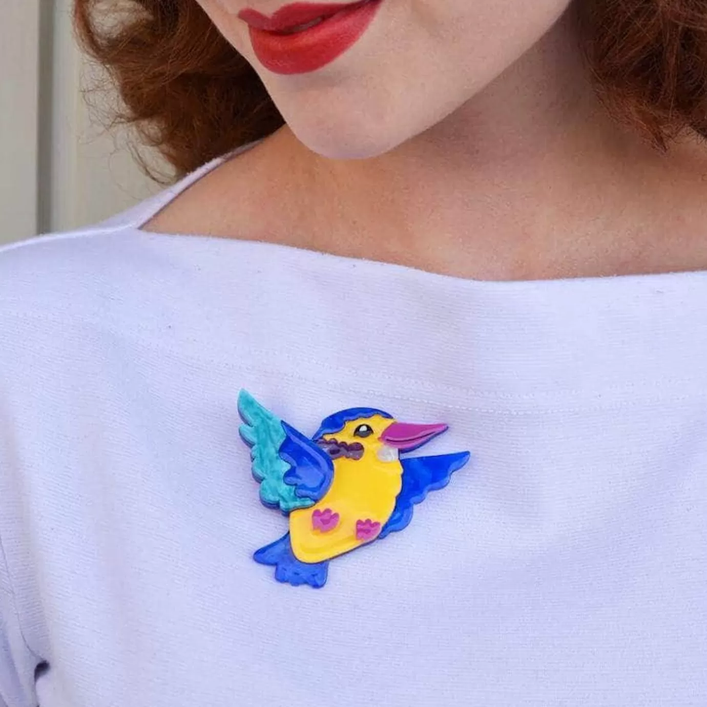Erstwilder Khary Of The Kalahary Kingfisher Brooch* Brooches