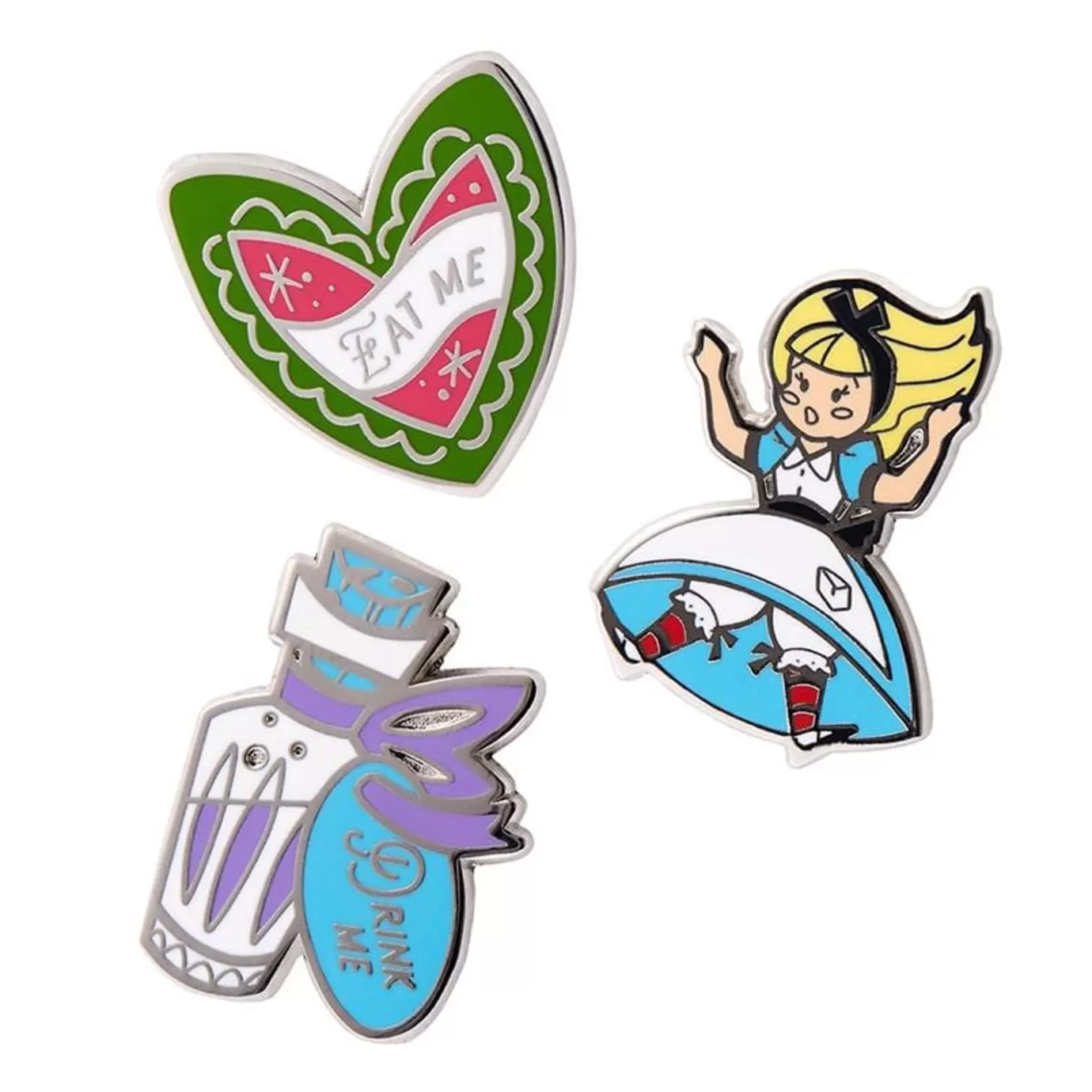 Erstwilder Kitchy Witch Alice'S Wonderland Falling Alice Pin Pack - 3 Piece* Enamel Pins