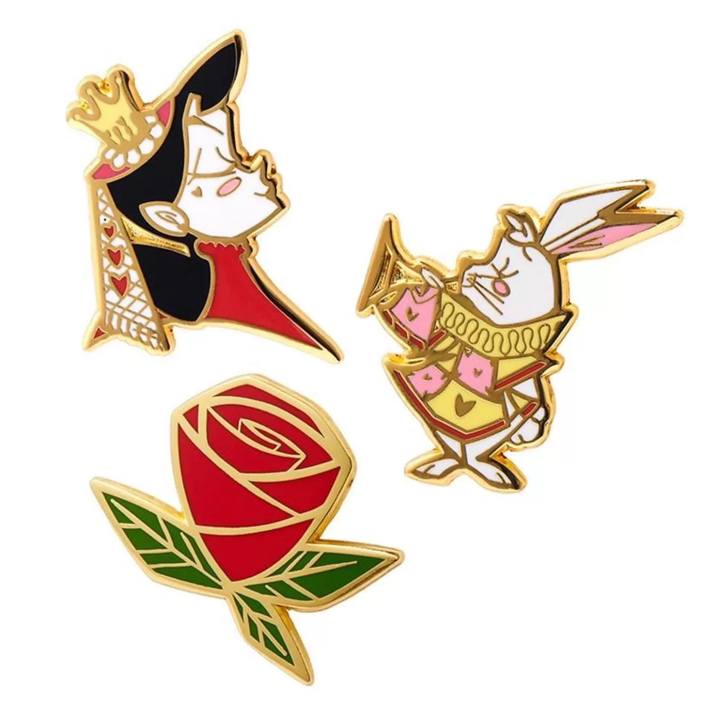 Erstwilder Kitchy Witch Alice'S Wonderland Queen & Roses Pin Pack - 3 Piece* Enamel Pins