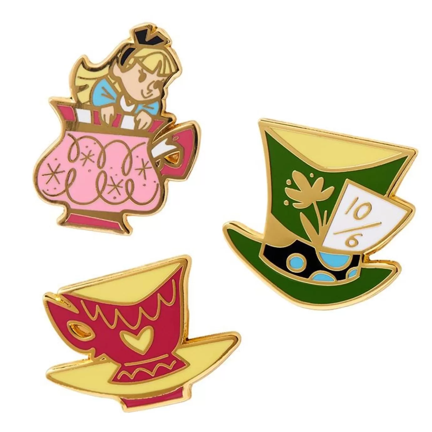 Erstwilder Kitchy Witch Alice'S Wonderland Teaparty Pin Pack - 3 Piece* Enamel Pins