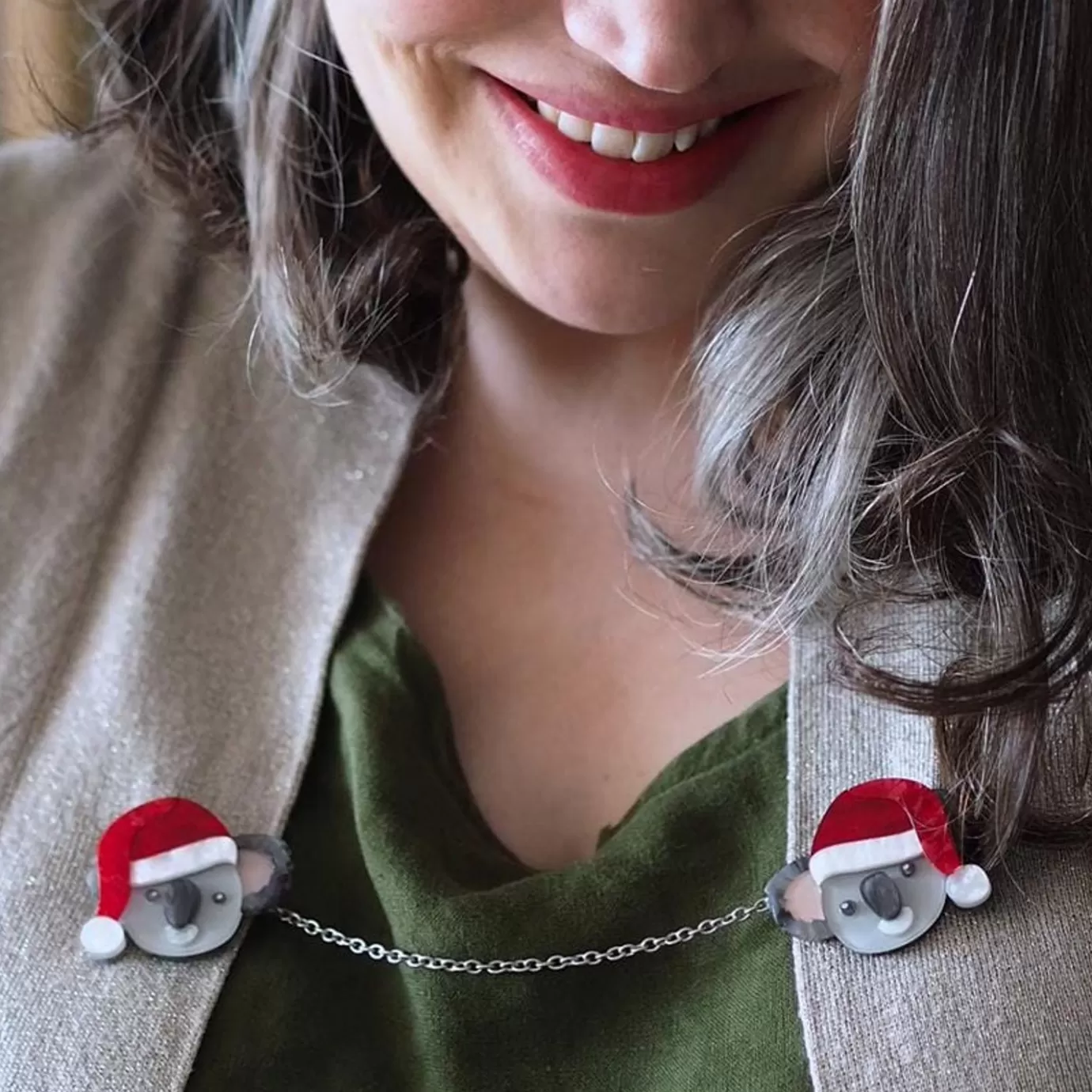 Erstwilder Koala Claus Double Brooch* Brooches