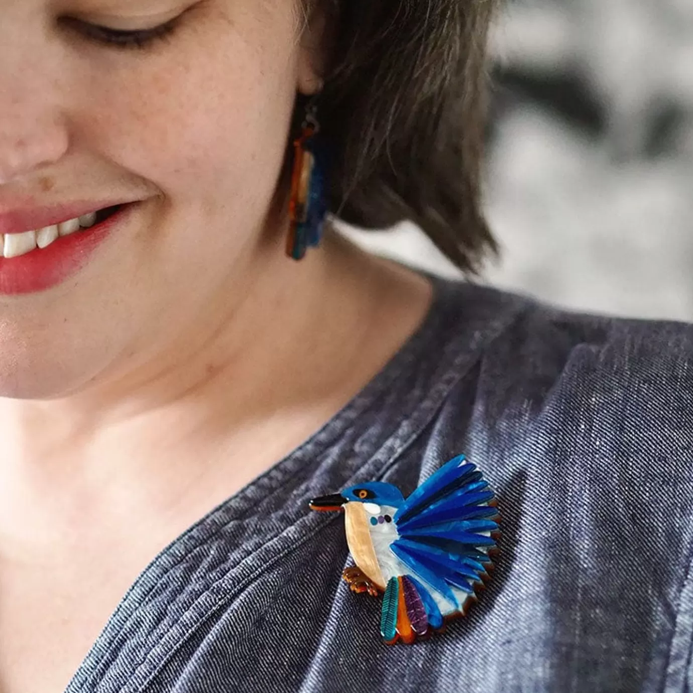 Erstwilder Kyrie Kingfisher Brooch* Brooches
