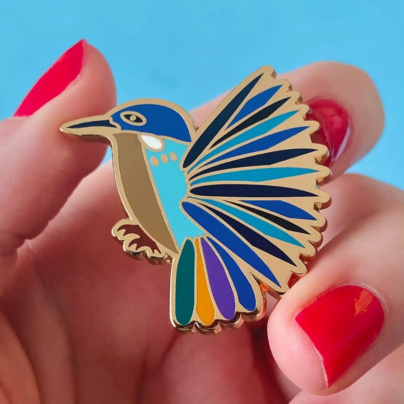 Erstwilder Kyrie Kingfisher Enamel Pin* Enamel Pins