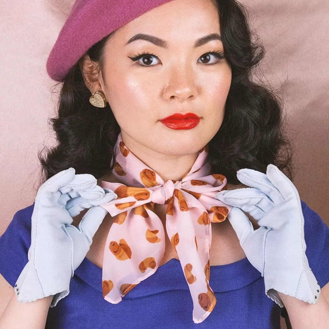 Erstwilder La Croissant Head Scarf - Pink* Scarves
