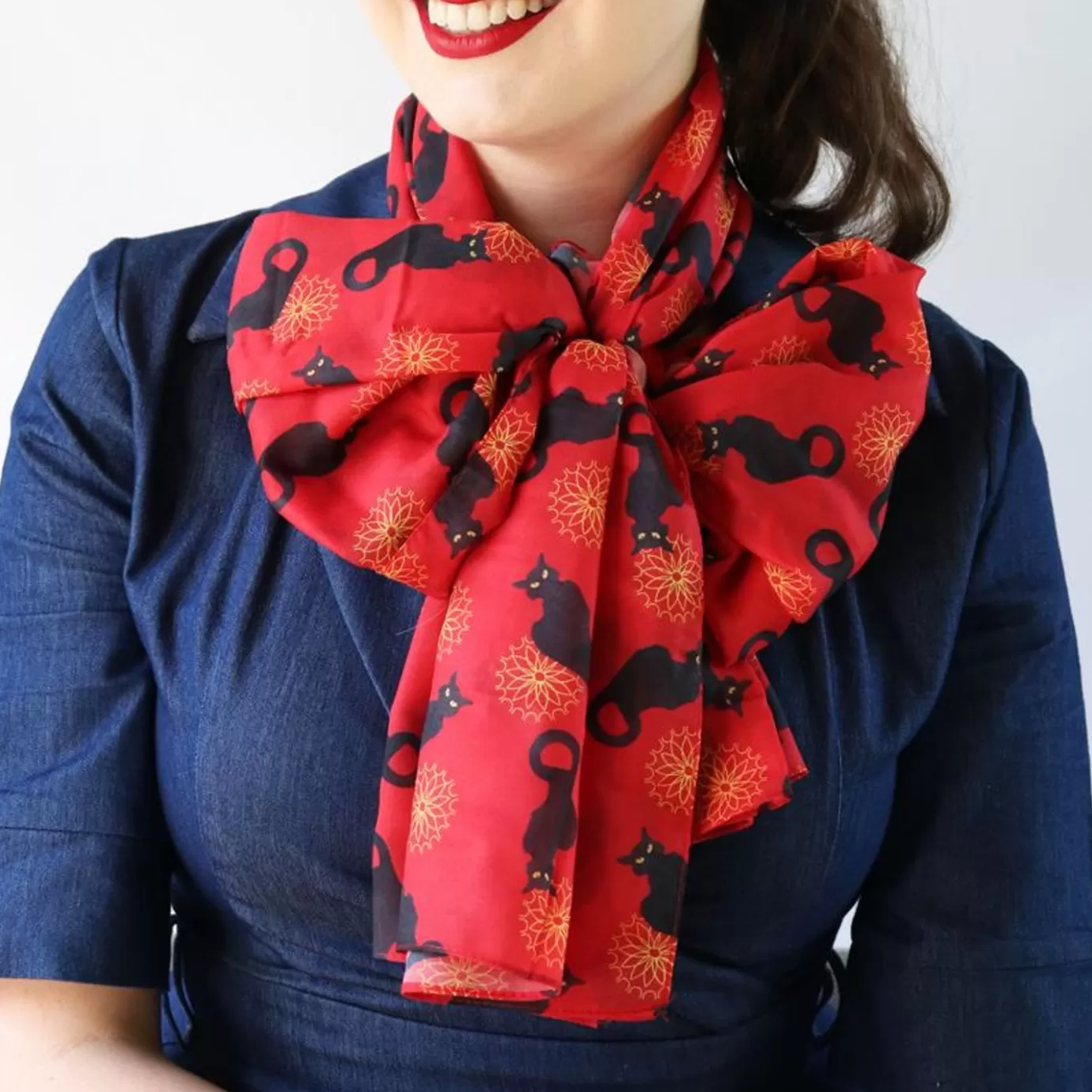 Erstwilder Le Chat Noir Large Neck Scarf* Scarves