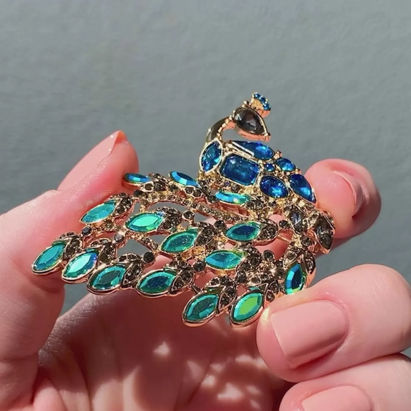 Erstwilder Le Peacock Royal Stone Set Crystal Brooch* Brooches