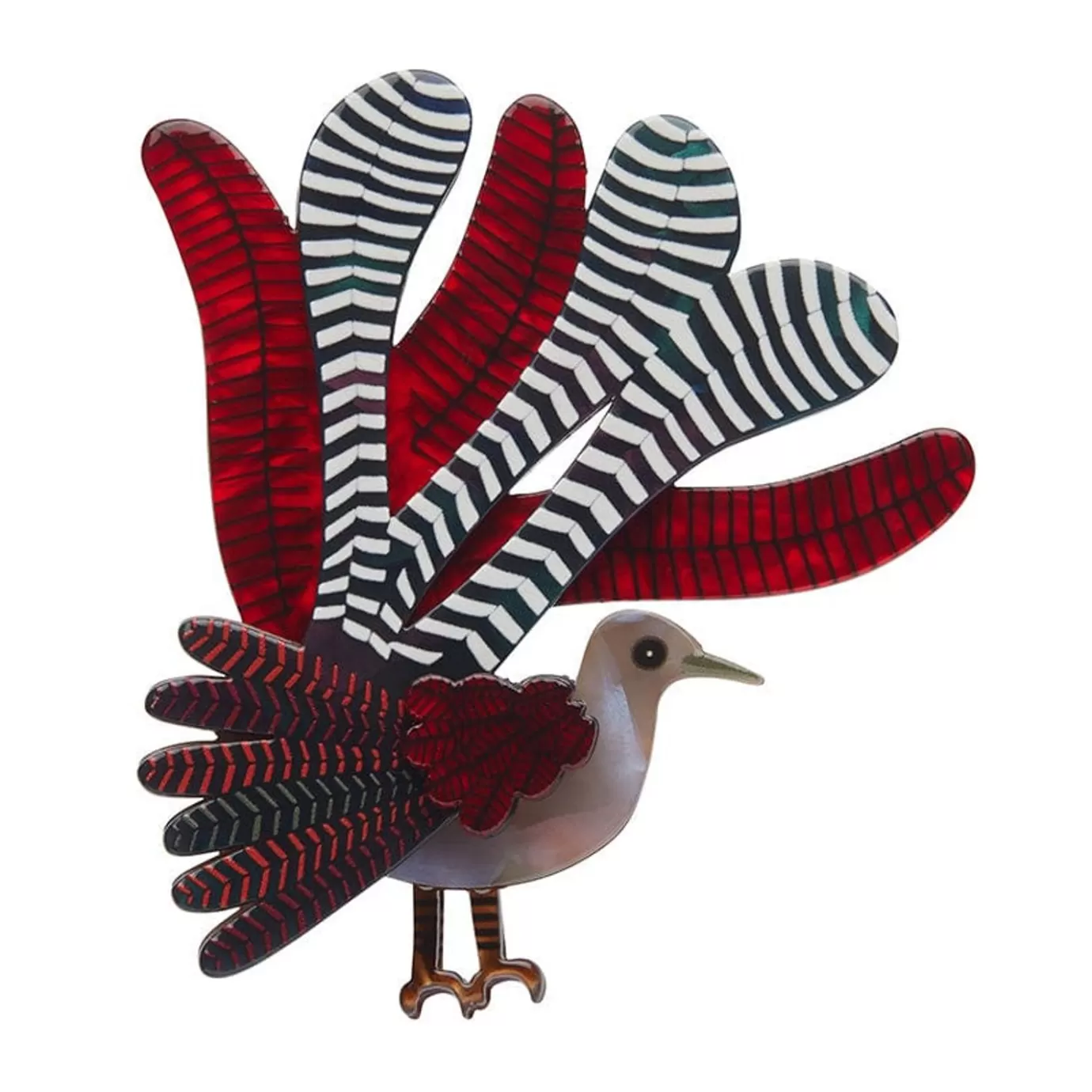 Erstwilder Lilly Lyre Bird Brooch* Brooches