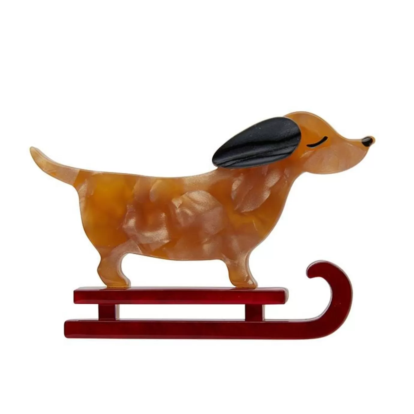 Erstwilder Little Red The Puppy Sled Brooch* Brooches