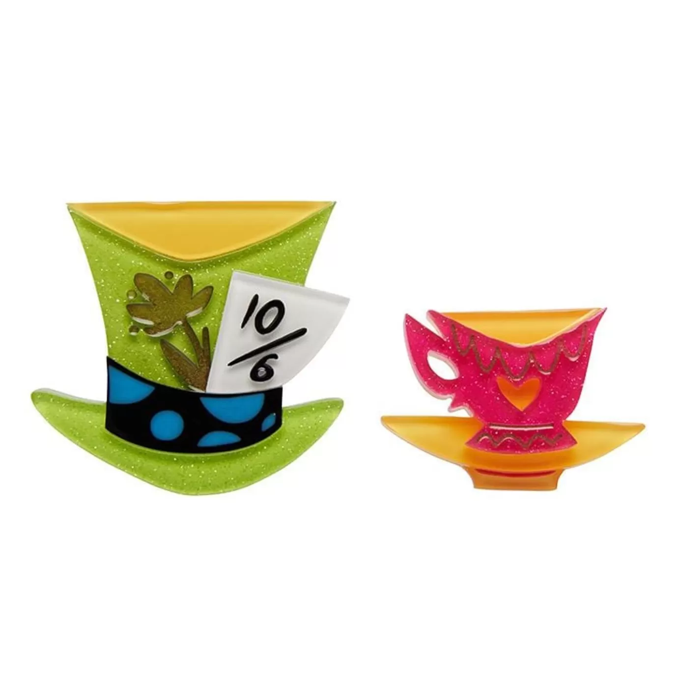 Erstwilder Mad Hatter'S Tea Party Double Brooch* Brooches