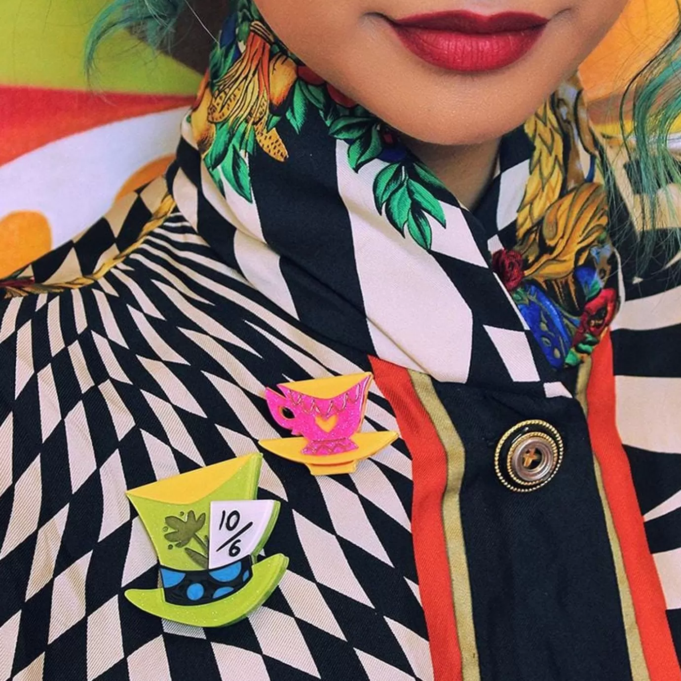 Erstwilder Mad Hatter'S Tea Party Double Brooch* Brooches