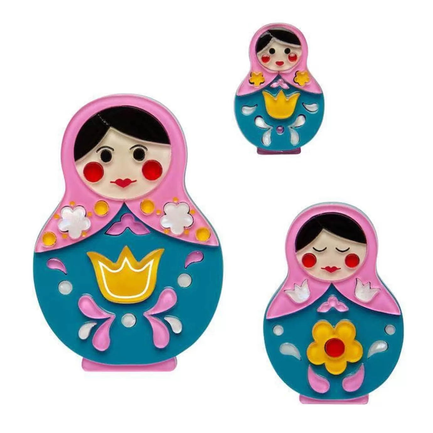 Erstwilder Matryoshka Memories Toy Brooch Set* Brooches