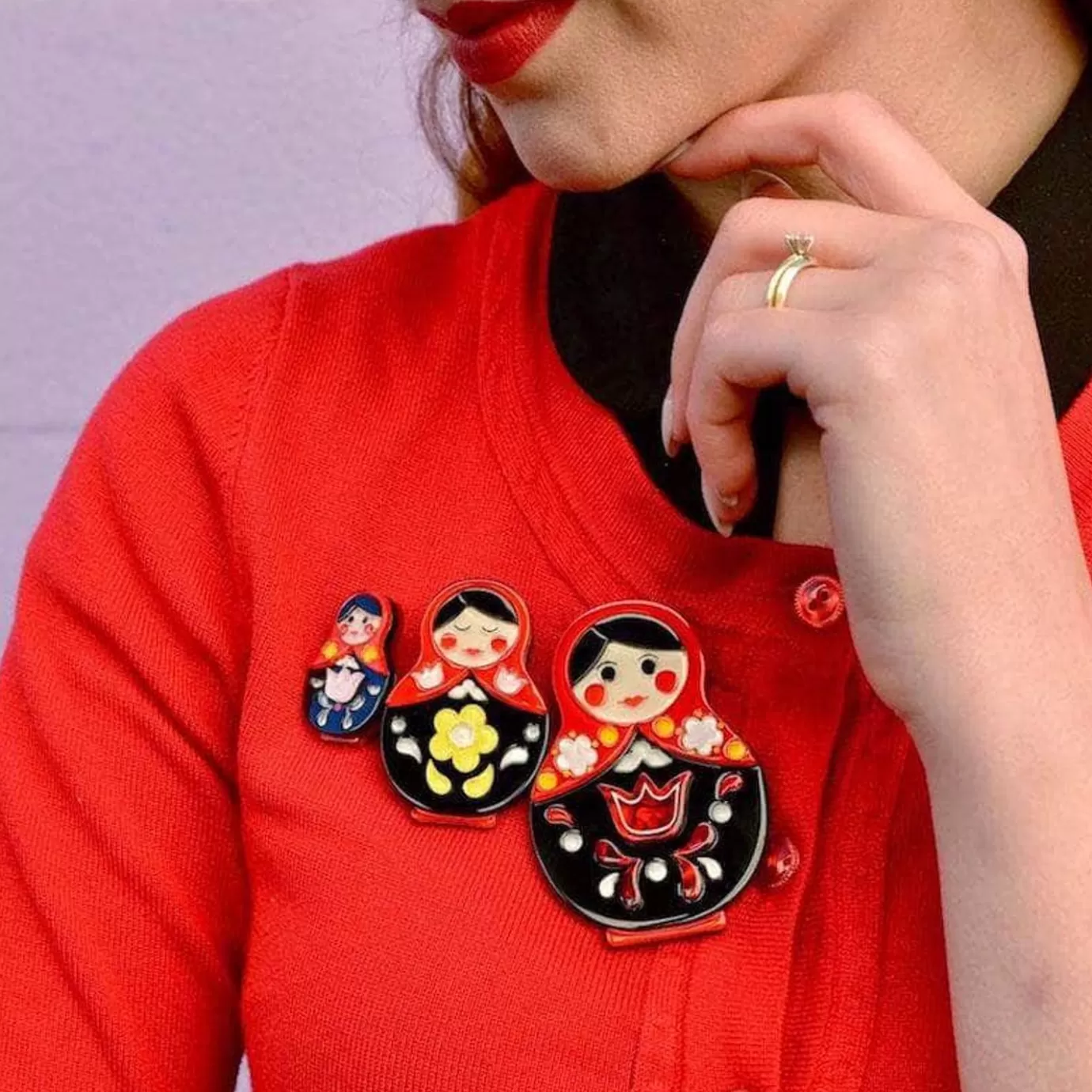 Erstwilder Matryoshka Memories Toy Brooch Set* Brooches