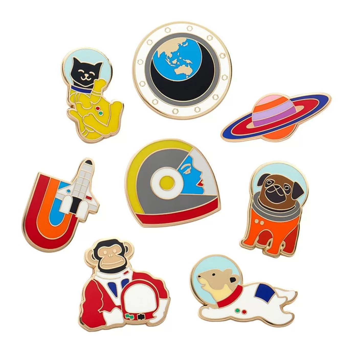 Erstwilder Mission To The Moon Enamel Pin Pack - 8 Piece* Enamel Pins