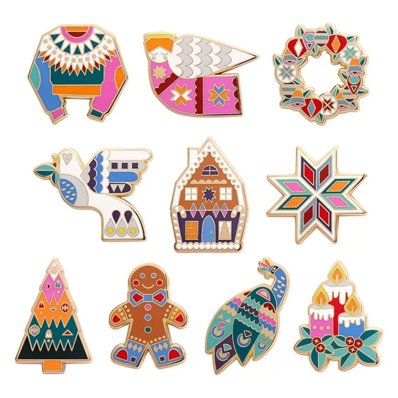 Erstwilder Modern Holiday Enamel Pin Pack - 10 Piece* Enamel Pins