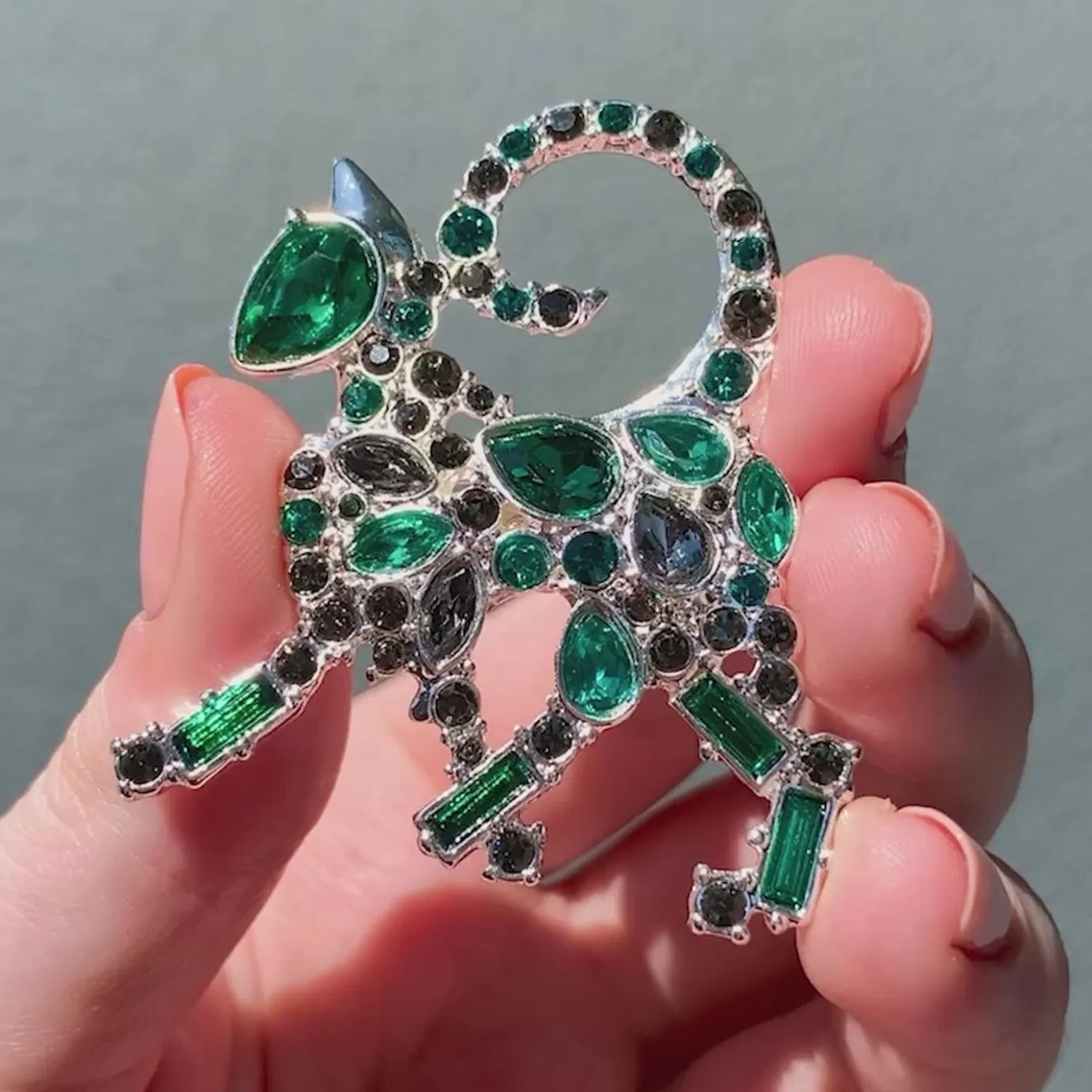 Erstwilder On The Prowl Cat Stone Set Crystal Brooch* Brooches