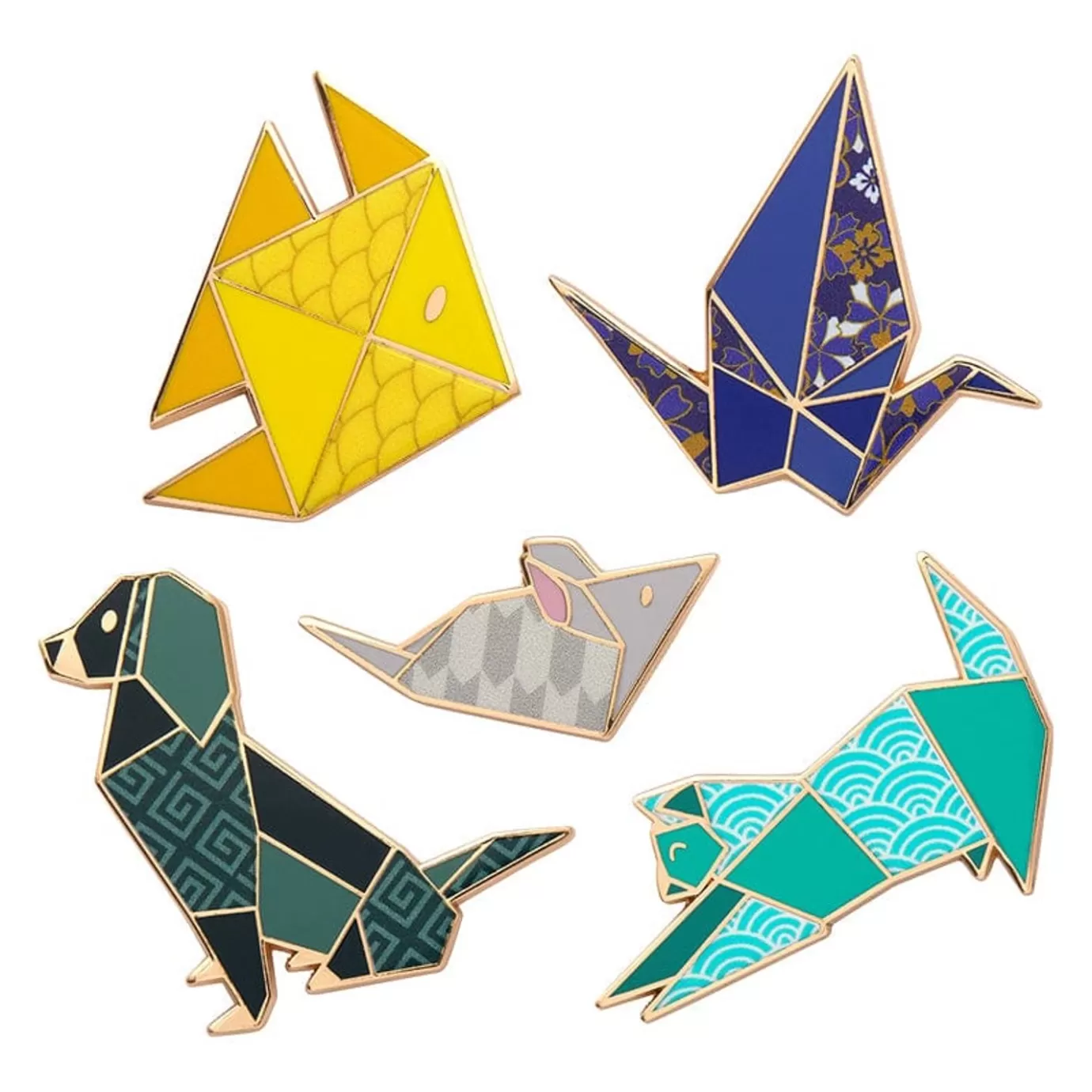 Erstwilder Origami Enamel Pin Pack - 5 Piece* Enamel Pins