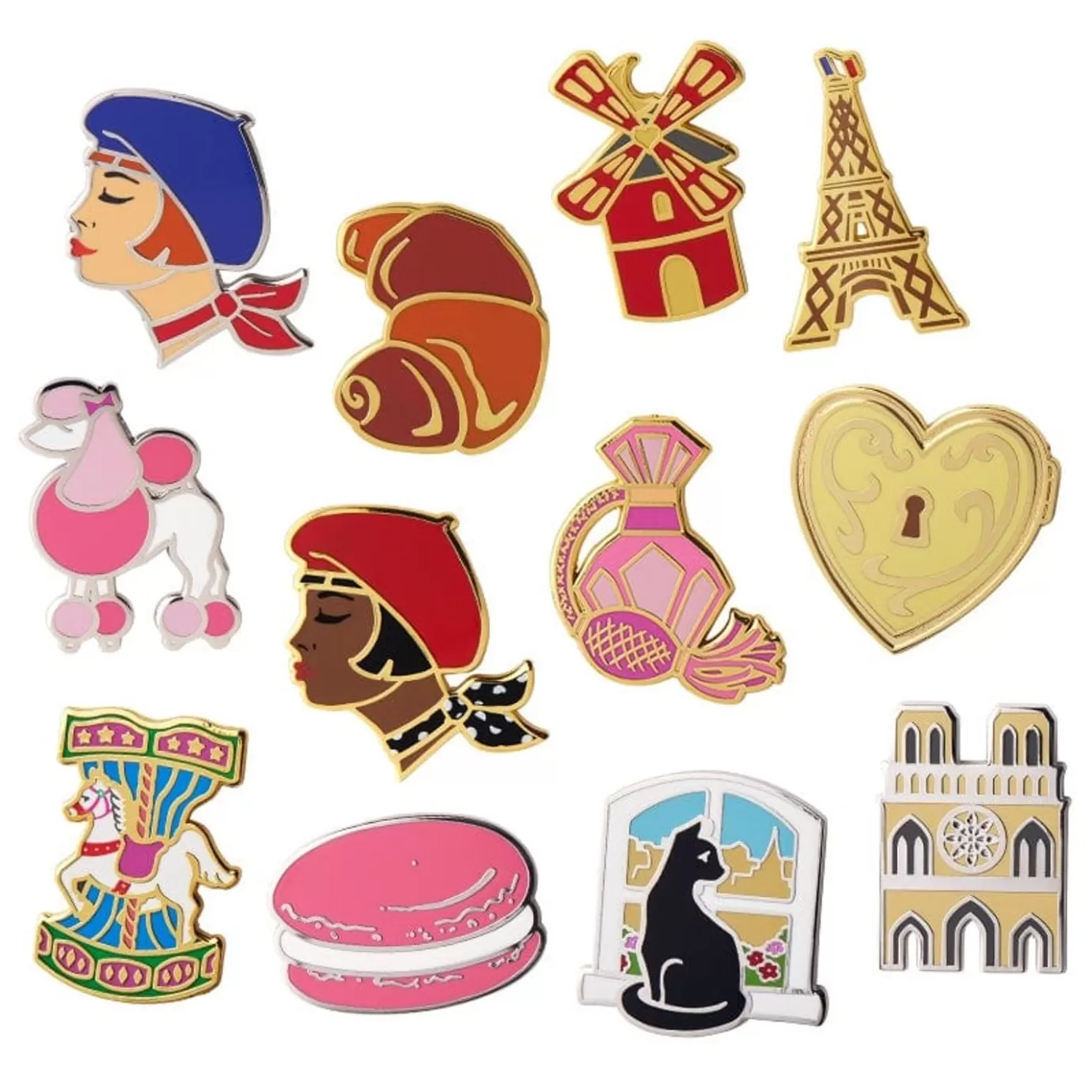 Erstwilder Paris Holiday Enamel Pin Pack - 12 Piece* Enamel Pins