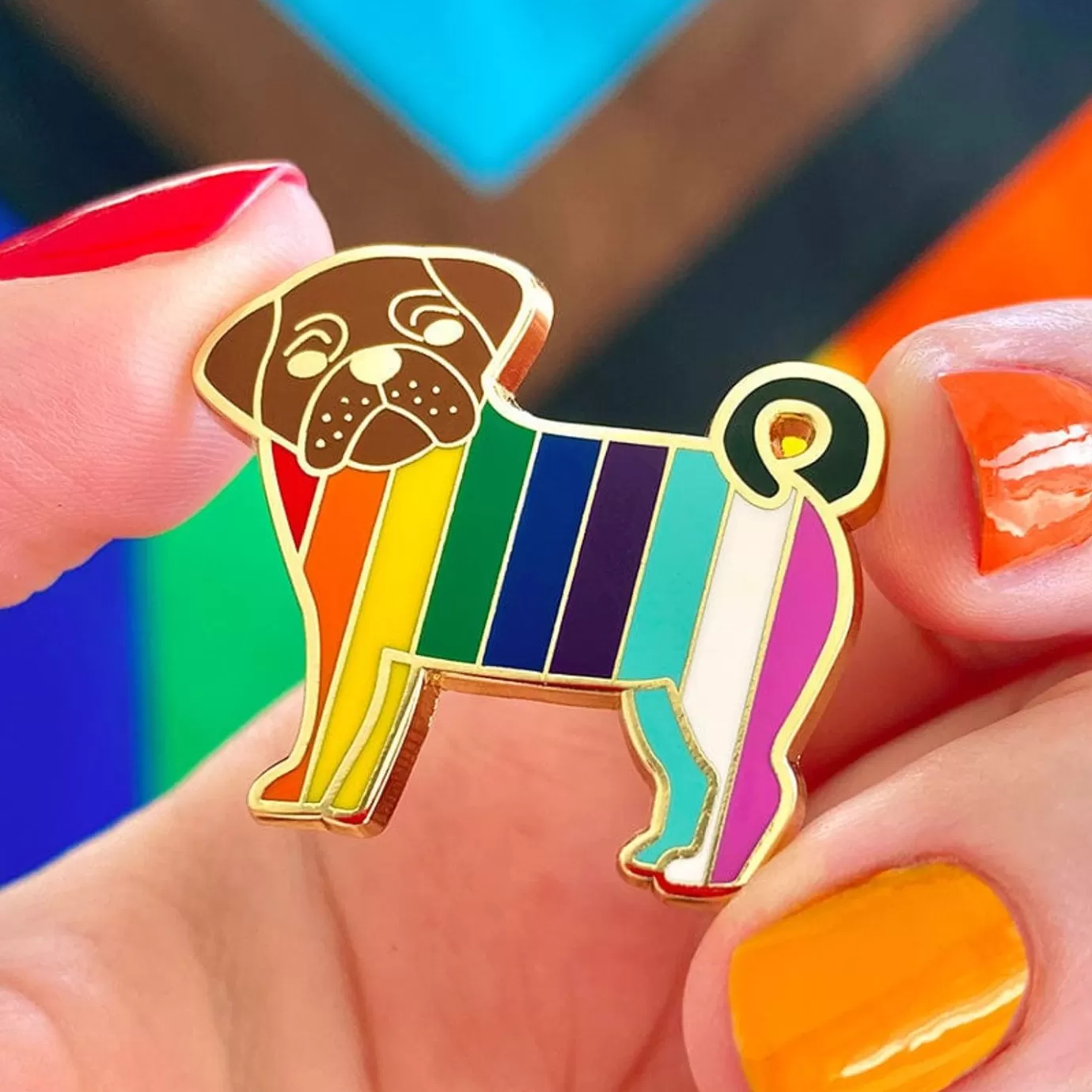 Erstwilder Pebbles The Progressive Pug Enamel Pin* Enamel Pins