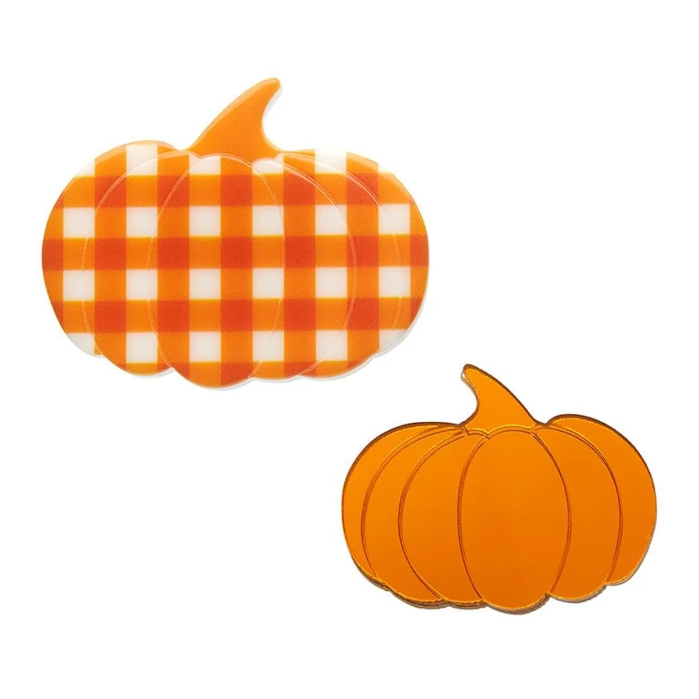 Erstwilder Pumpkin Patch Mini Brooch Set - Orange & Orange Gingham* Brooches
