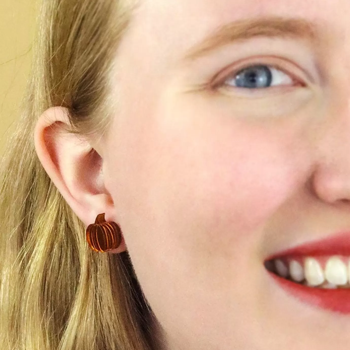 Erstwilder Pumpkin Patch Stud Earrings Set - Orange & Orange Gingham* Essential Earrings