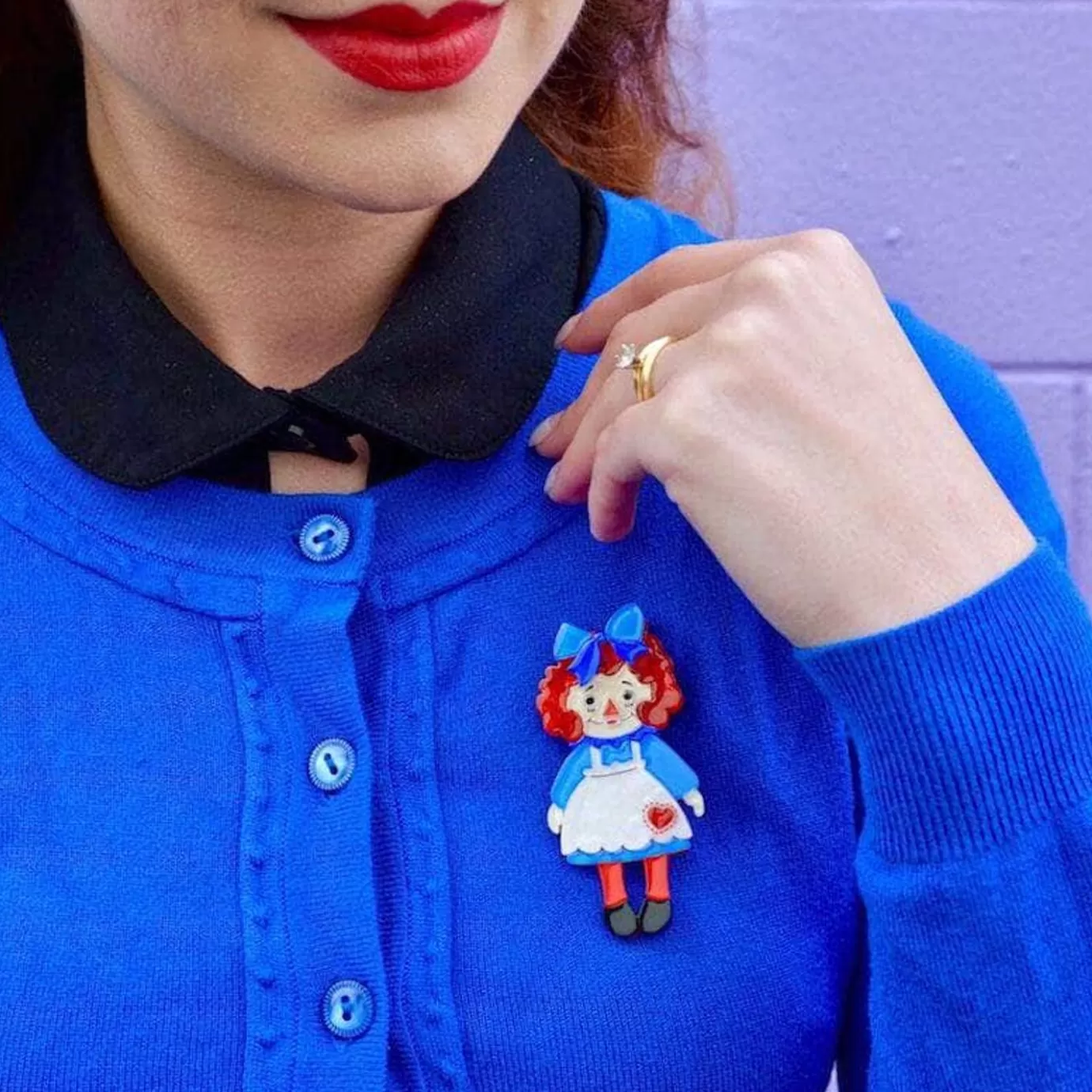 Erstwilder Raggedy Annie Doll Brooch* Brooches