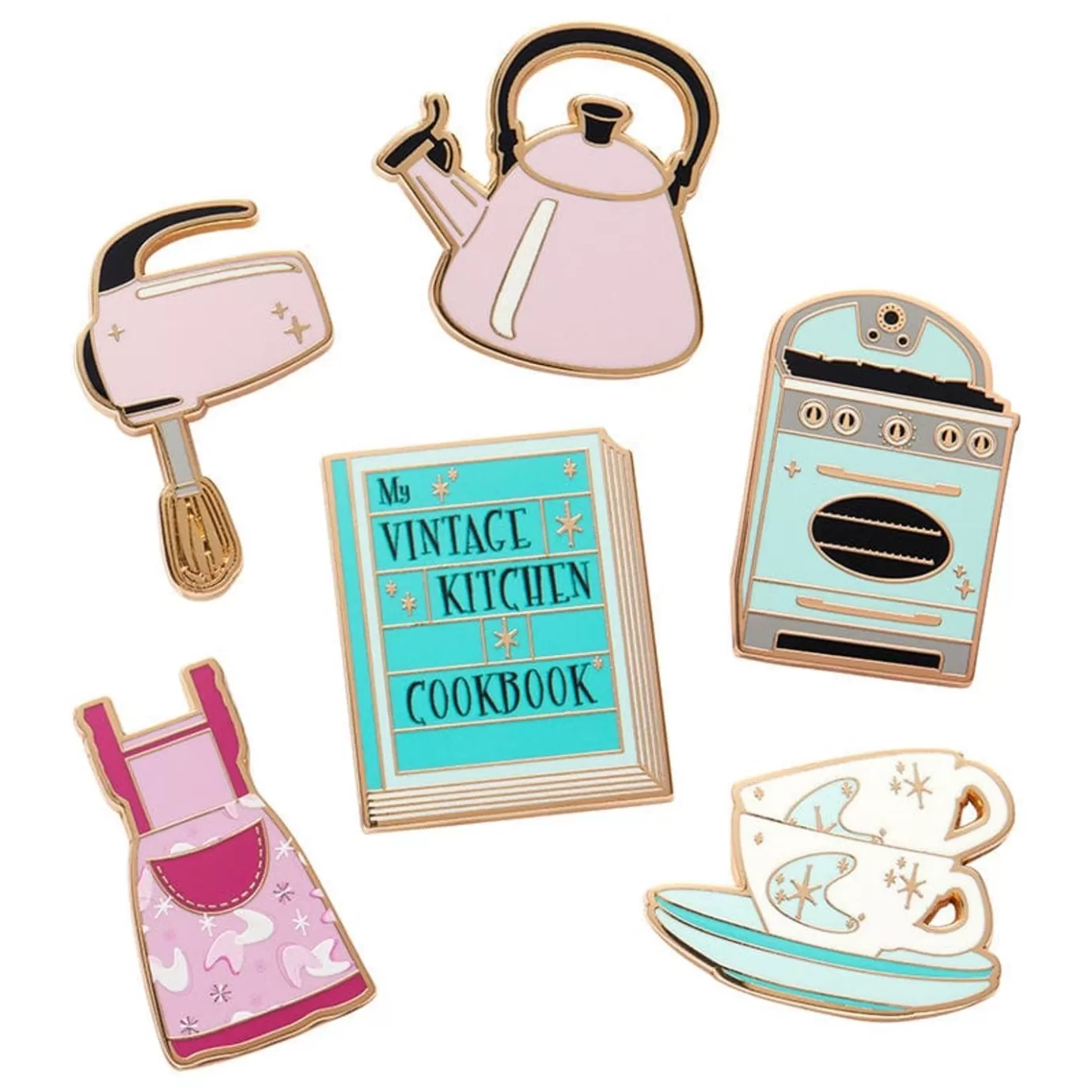 Erstwilder Vintage Kitchen Enamel Pin Pack - 6 Piece* Enamel Pins